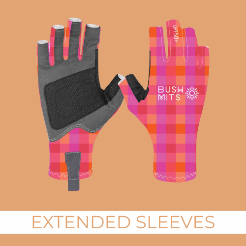Golden Hour Gingham UPF 50+ Sun Protection Gloves (EXT SL)