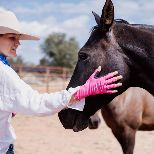 pink sun protection work gloves upf50+