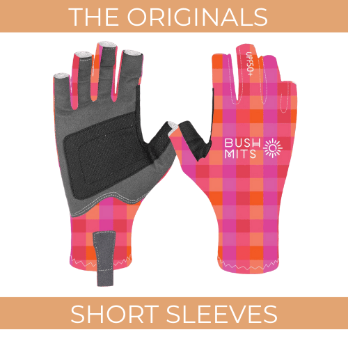 Golden Hour Gingham UPF 50+ Sun Protection Gloves