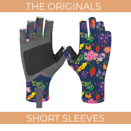 Australian Bush Flowers UPF 50+ Sun Protection Gloves