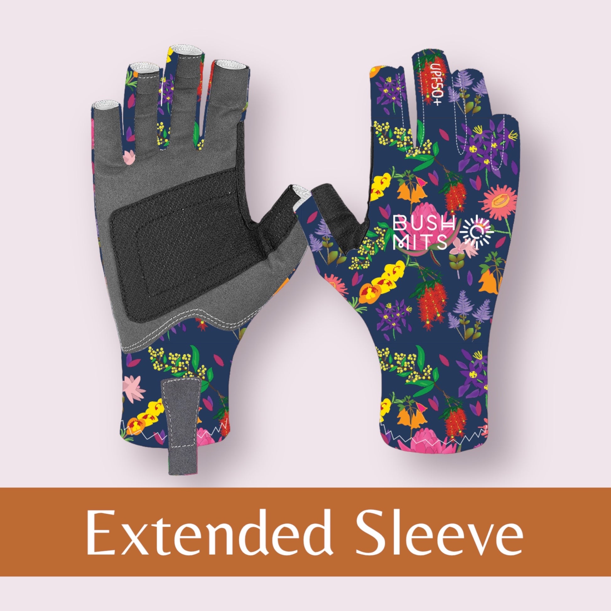 Australian Bush Flowers UPF 50+ Sun Protection Gloves (EXT SL