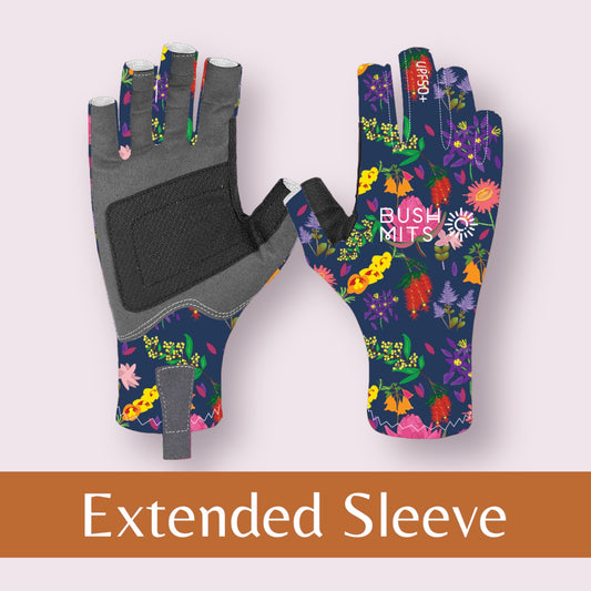 Australian Bush Flowers UPF 50+ Sun Protection Gloves (EXT SL)