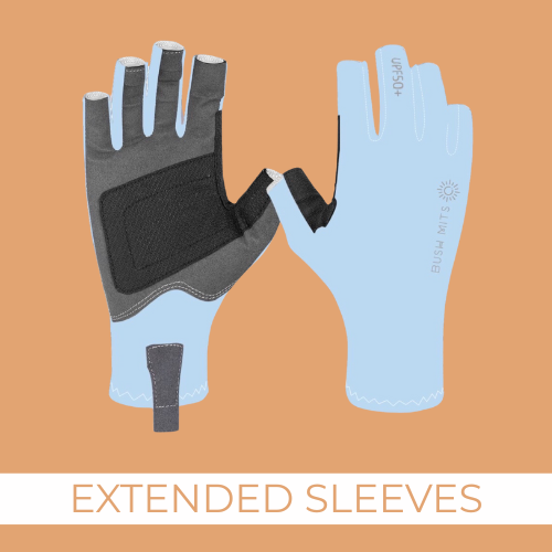 Tusik Flat Blue UPF 50+ Sun Protection Gloves (EXT SL)