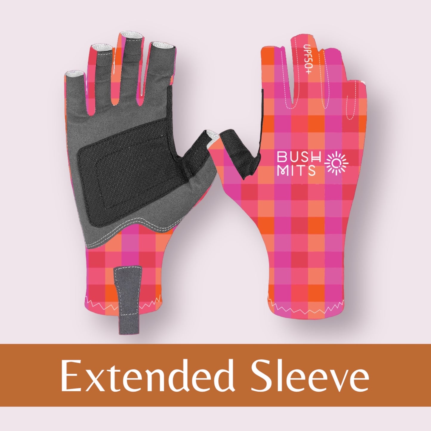 Golden Hour Gingham UPF 50+ Sun Protection Gloves (EXT SL)